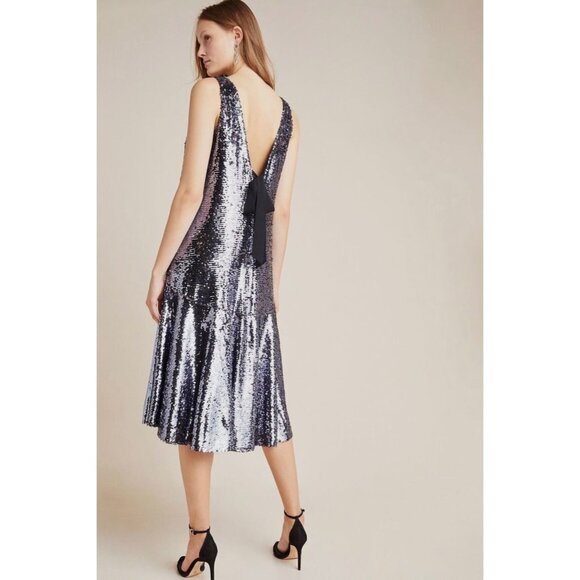 Sunday In Brooklyn Whimsigoth‎ Fairy Grunge Full Sequin Dress Bow Back Detail XS - Picture 11 of 15